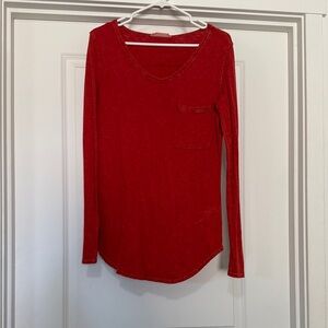 Elegant Red Long Sleeve Tee for Women